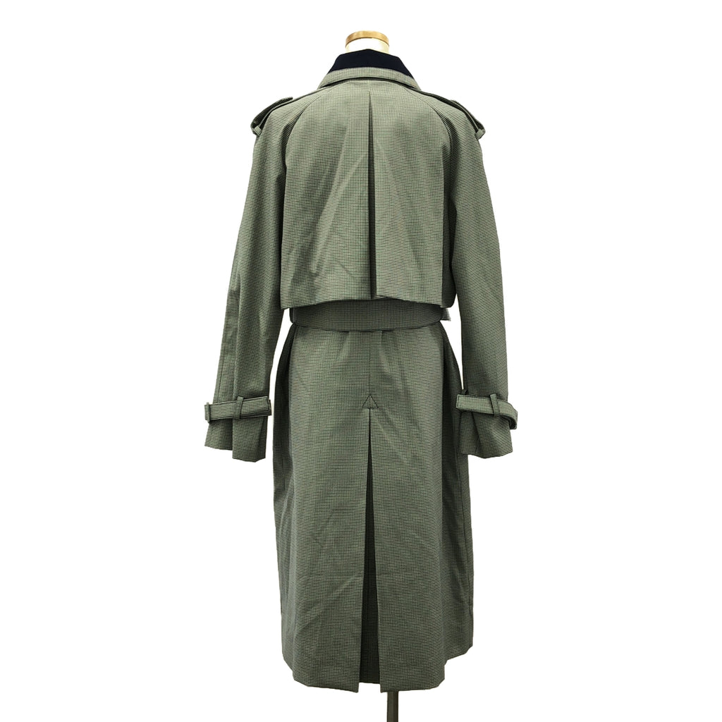 【新品】  LACOSTE / ラコステ | ハウンドトゥース柄 トレンチコート | 34 | グレー/ネイビー/ブラック | レディース