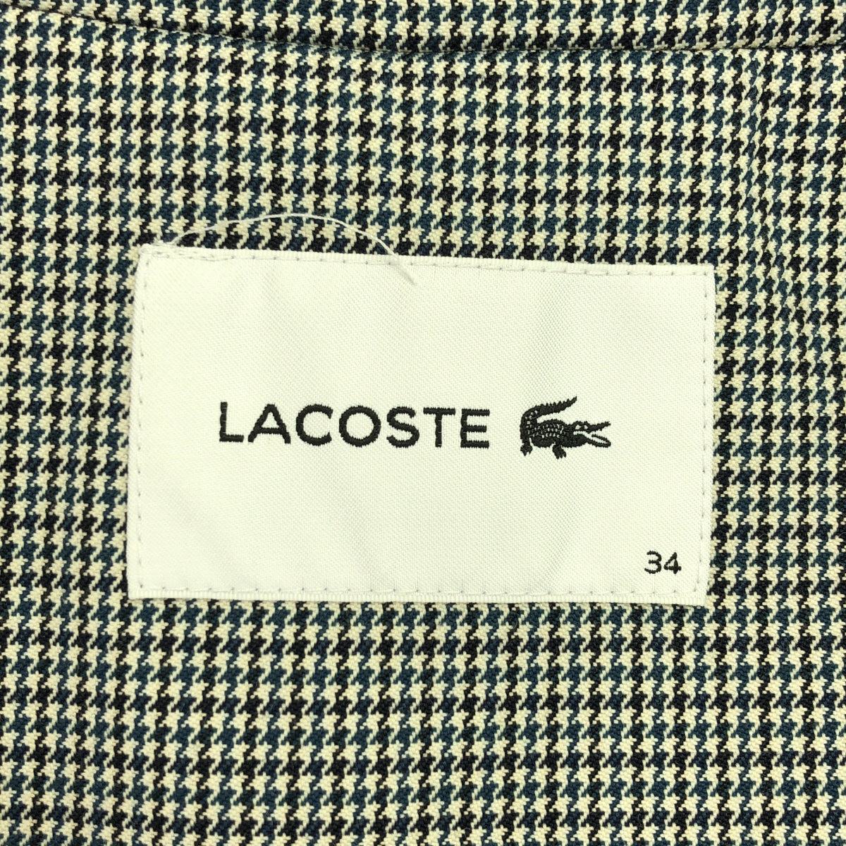 【新品】  LACOSTE / ラコステ | ハウンドトゥース柄 トレンチコート | 34 | グレー/ネイビー/ブラック | レディース