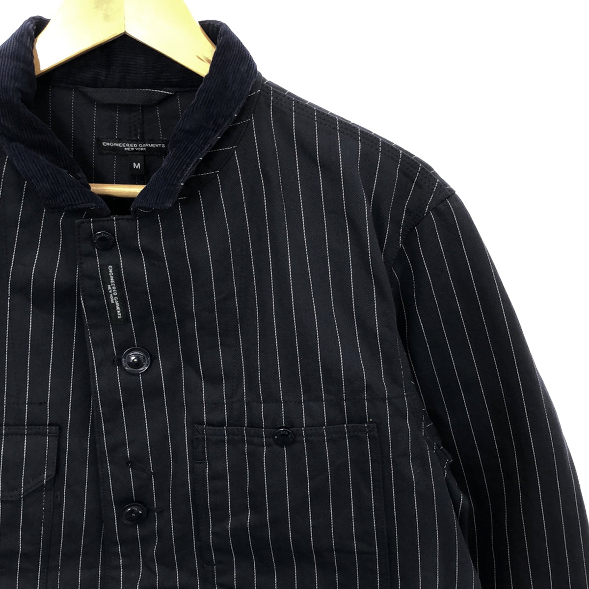 Engineered Garments | Coverall Jacket HB Gangster Stripe Striped Corduroy Collar Coverall Jacket | M | Men's