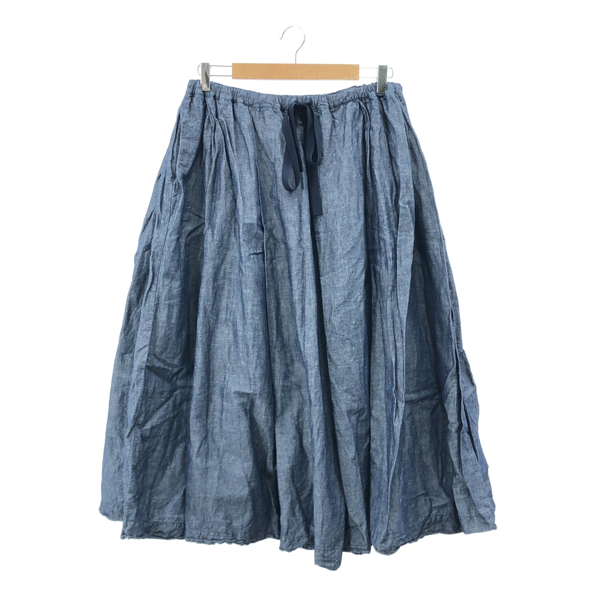 紗布# / 紗布 | 抽繩褶皺蓬鬆長裙 | F | 藍色 | 女款