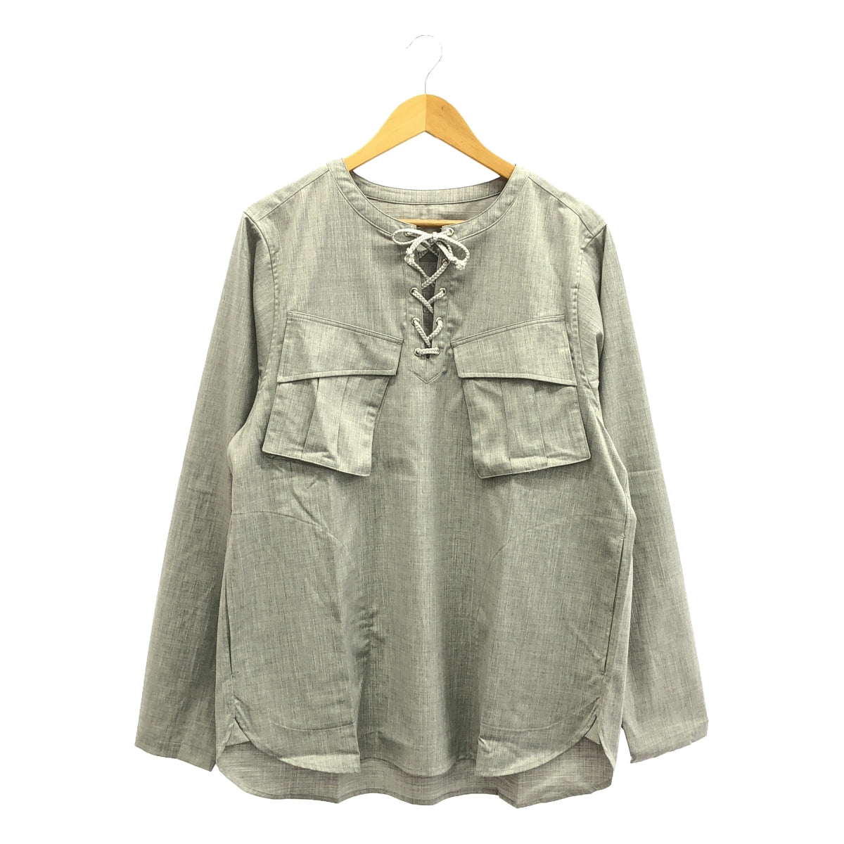 [New] prasthana / Prasthana | lace up fatigue shirt / shirt | M | Gray | Men's