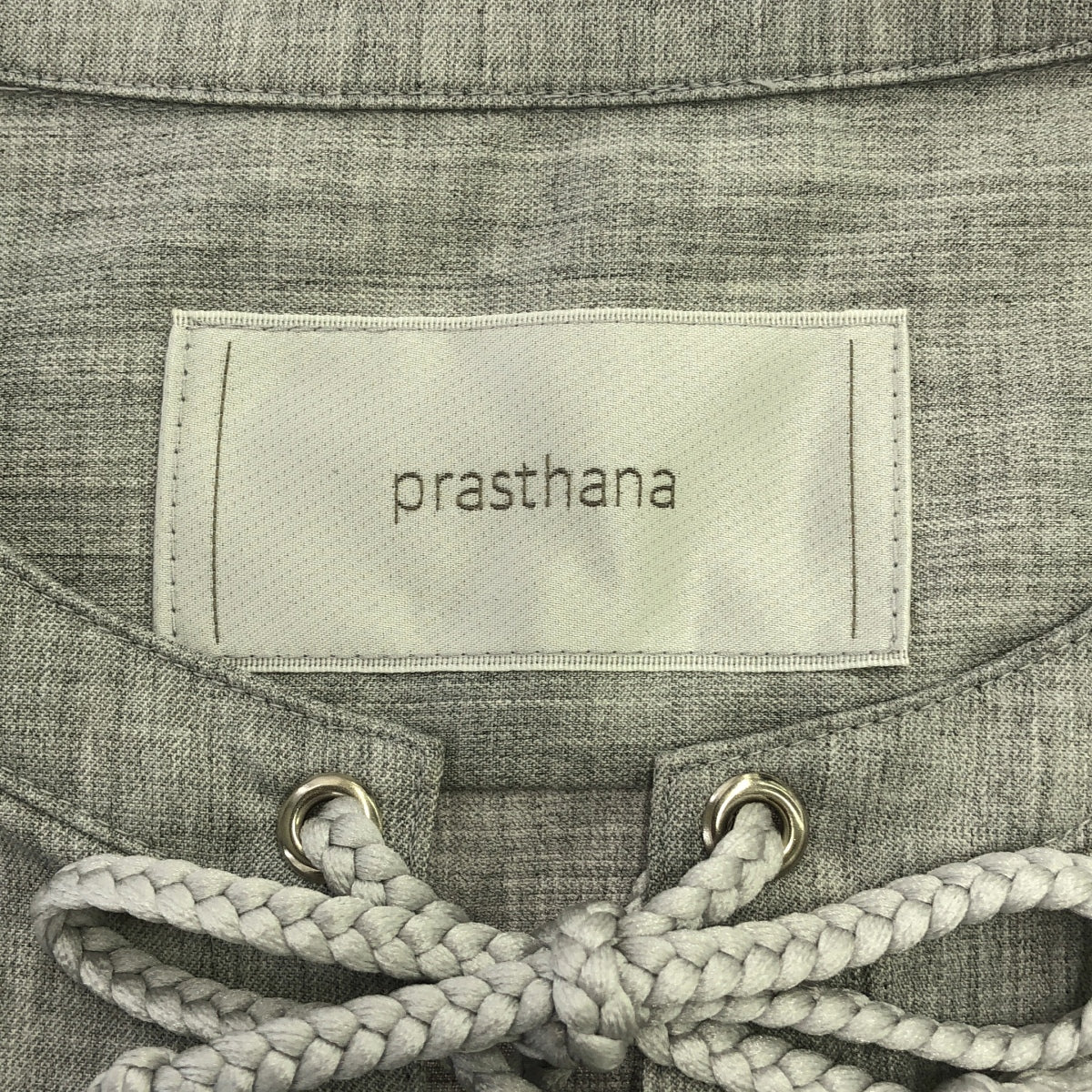 【新品】  prasthana / プラスターナ | lace up fatigue shirt / シャツ | M | グレー | メンズ