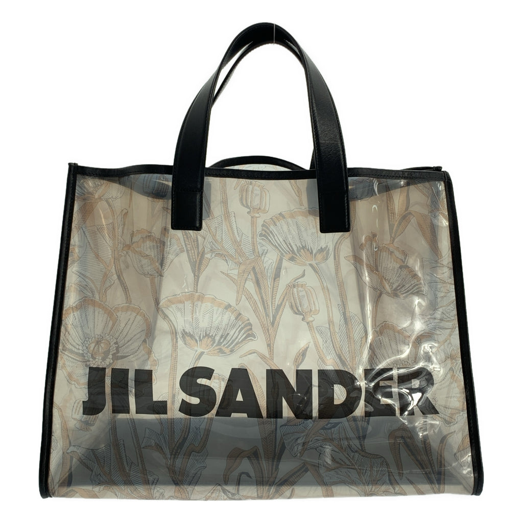 JIL SANDER / 질 썬더 | 인쇄 총 무늬 PVC 와이드 토트 백 | 블랙 | 여성