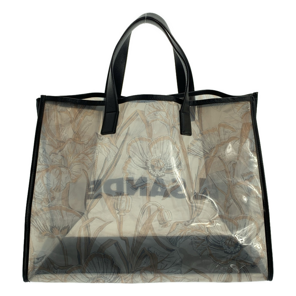 JIL SANDER / 질 썬더 | 인쇄 총 무늬 PVC 와이드 토트 백 | 블랙 | 여성