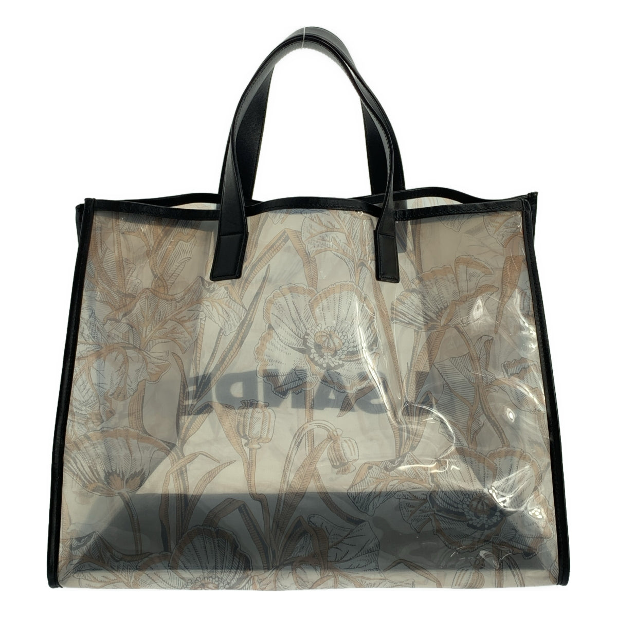 JIL SANDER / 질 썬더 | 인쇄 총 무늬 PVC 와이드 토트 백 | 블랙 | 여성