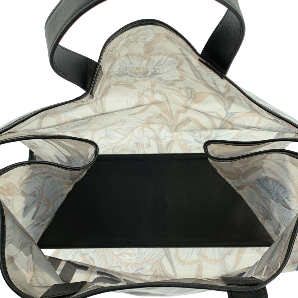 JIL SANDER / 질 썬더 | 인쇄 총 무늬 PVC 와이드 토트 백 | 블랙 | 여성