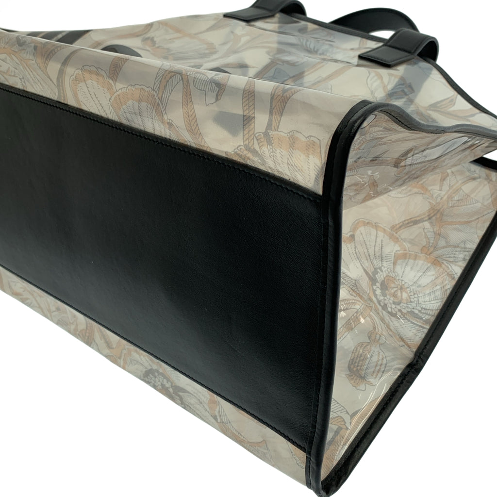 JIL SANDER / 질 썬더 | 인쇄 총 무늬 PVC 와이드 토트 백 | 블랙 | 여성