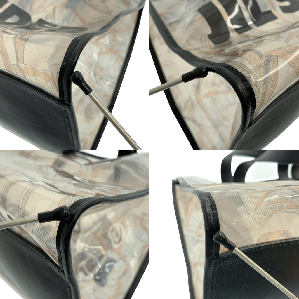 JIL SANDER / 질 썬더 | 인쇄 총 무늬 PVC 와이드 토트 백 | 블랙 | 여성