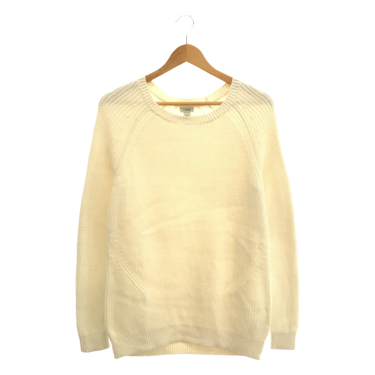 LLBEAN / L.L.Bean | Mid-gauge cotton knit sweater | L | Off-white | Women's