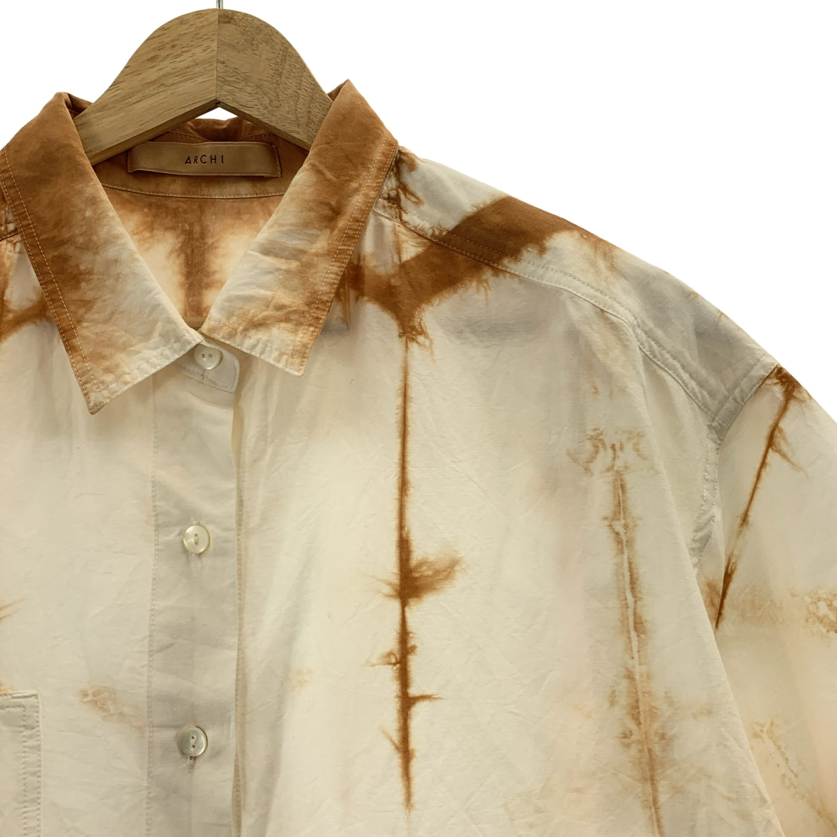 ARCHI / アーキ | PLANT DYEING SHIRTS コットン シルク 草木染め 半袖シャツ | M | レディース