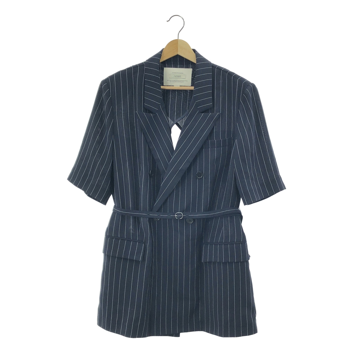 [狀況極佳] AMERI | 後簾式開放式 HS 外套 | 單排扣外套 | 小尺寸 | 海軍藍 | 女款