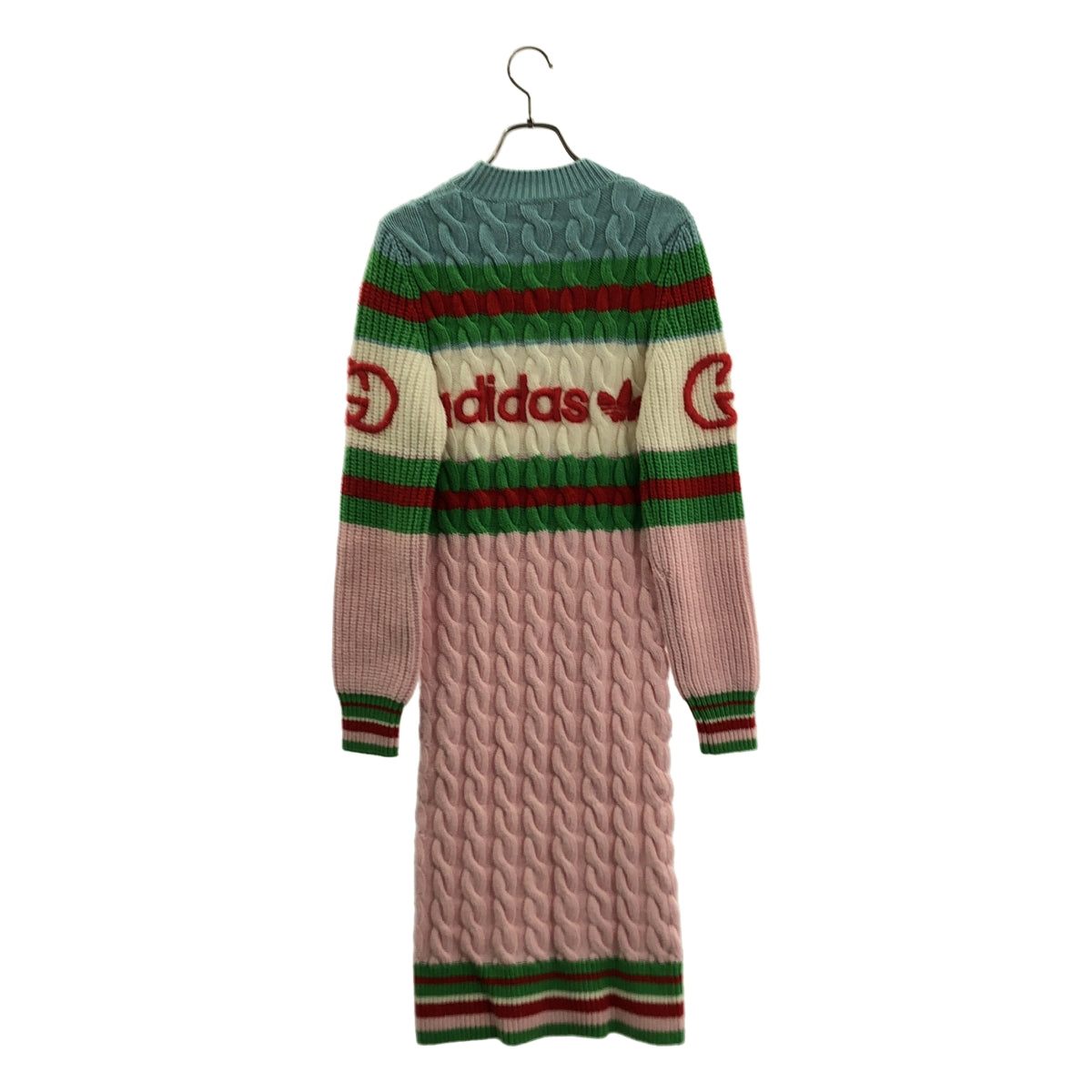GUCCI / グッチ | 2022AW | × adidas / アディダス ウール モヘア ロゴ刺しゅう ケーブル ニットワンピース | XXS | レディース