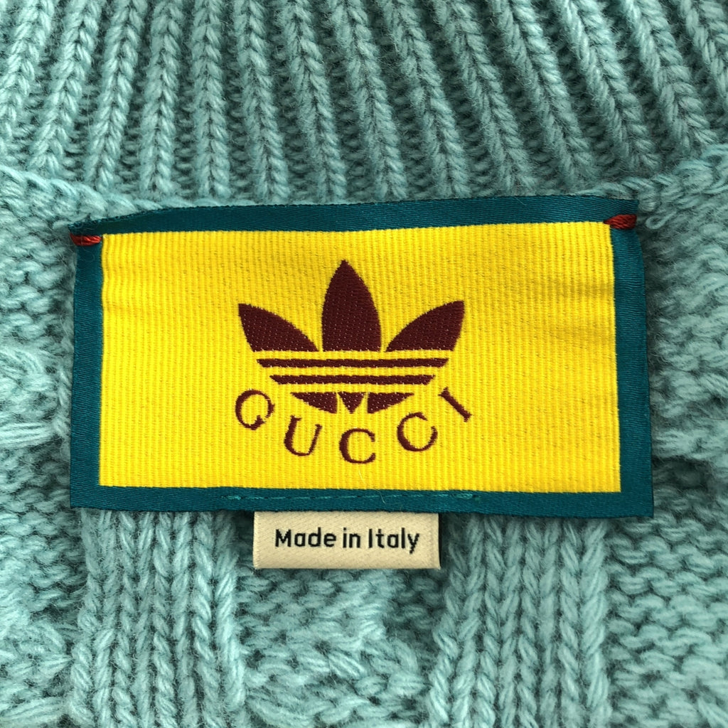 GUCCI / グッチ | 2022AW | × adidas / アディダス ウール モヘア ロゴ刺しゅう ケーブル ニットワンピース | XXS | レディース