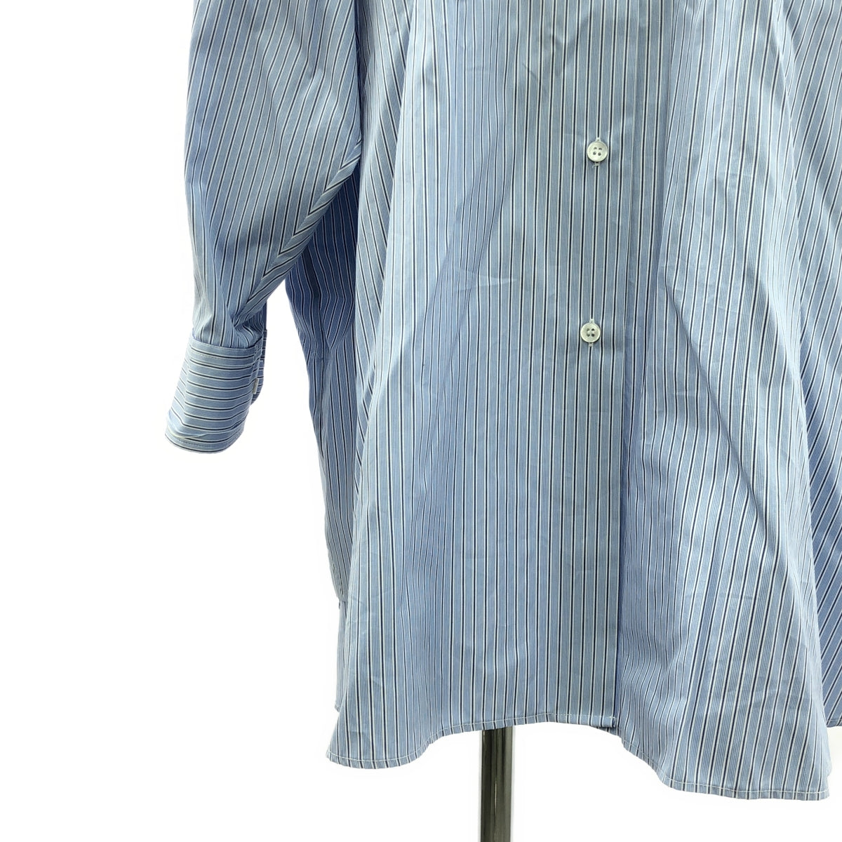 [Good Condition] Maison Margiela | 2022AW | Cotton Poplin Pinstripe Shirt | XS | Blue/White | Women's