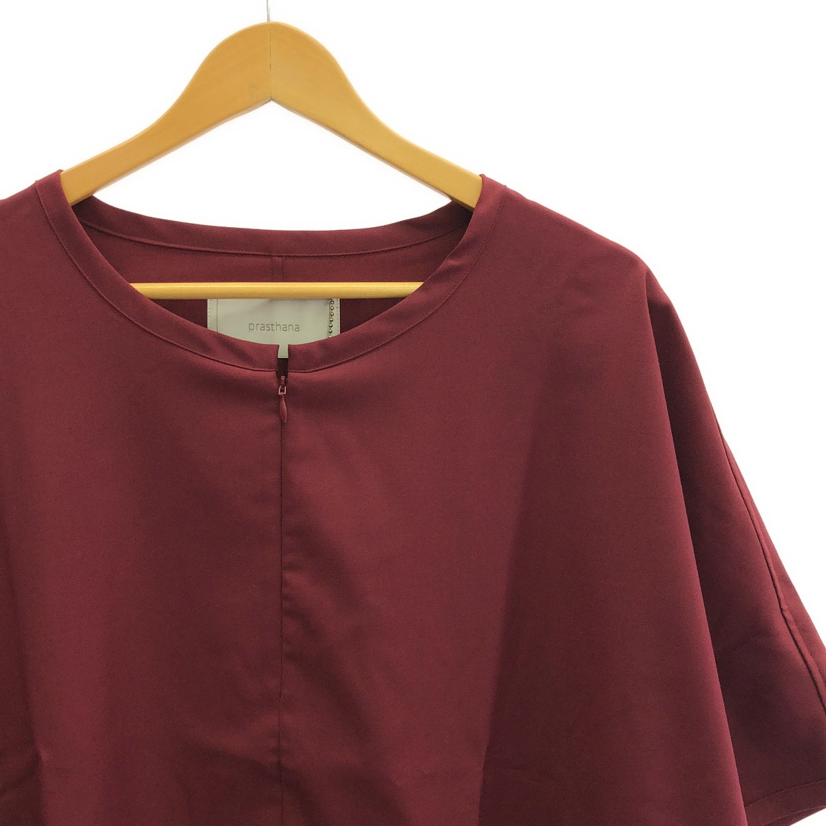 [New] prasthana / Prasthana | Slick shirt | Short sleeve shirt | M | Burgundy | Men's