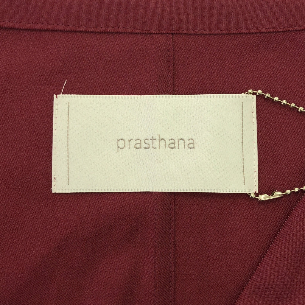 [新] prasthana / Prasthana |光滑的襯衫|短袖襯衫 | M |勃艮第 |男士