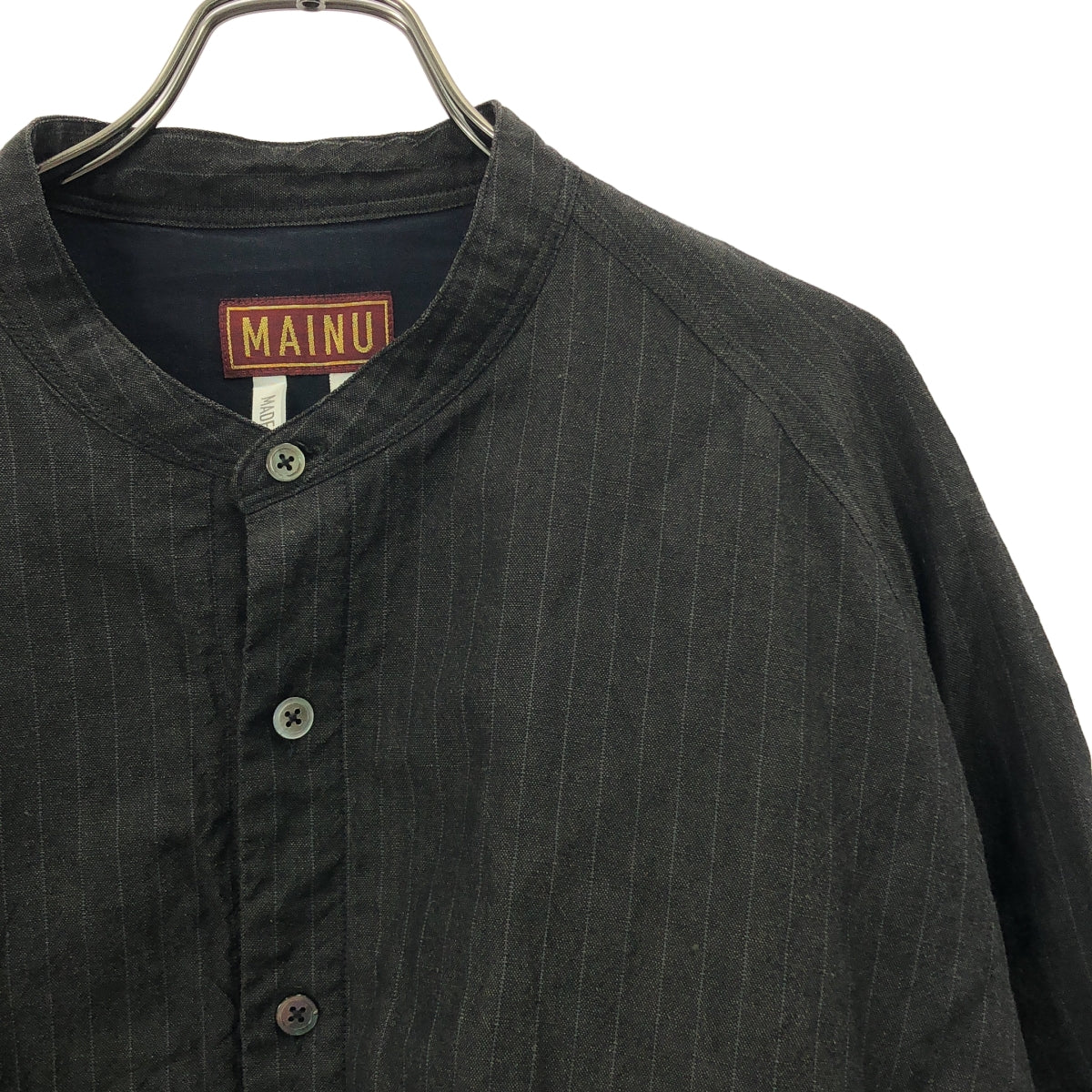 MAINU / マイヌ | ストライプ バンドカラー シャツ ジャケット | 1 | メンズ