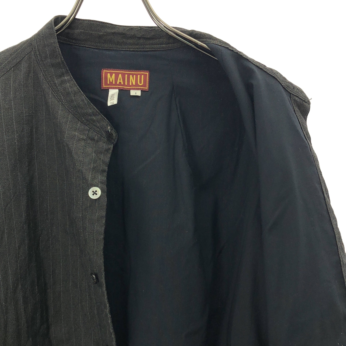 MAINU / マイヌ | ストライプ バンドカラー シャツ ジャケット | 1 | メンズ