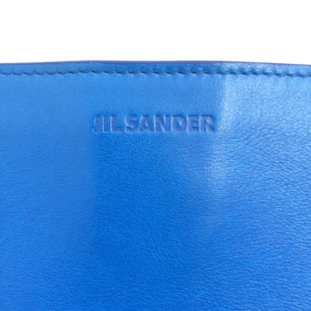 JIL SANDER / 질 썬더 | 바이 컬러 가죽 클러치 백 | 블루 / 베이지 | 여성