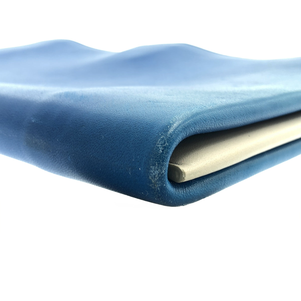 JIL SANDER / 질 썬더 | 바이 컬러 가죽 클러치 백 | 블루 / 베이지 | 여성