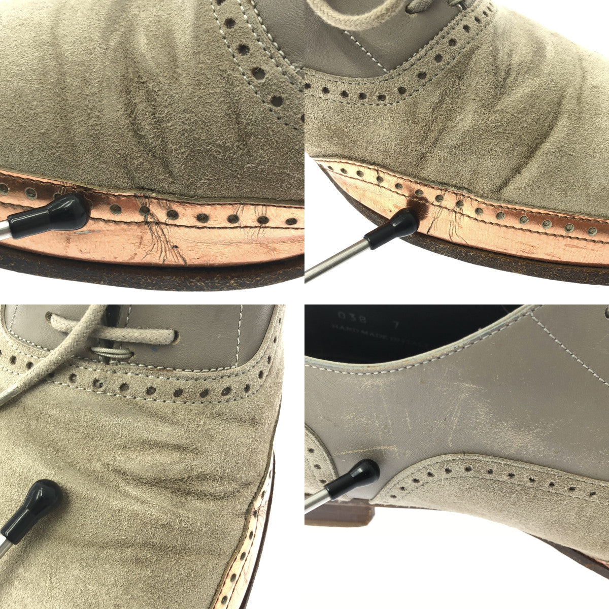 LANVIN / ランバン | レザー スエード切替 レースアップ ドレスシューズ | 7 | グレー | メンズ