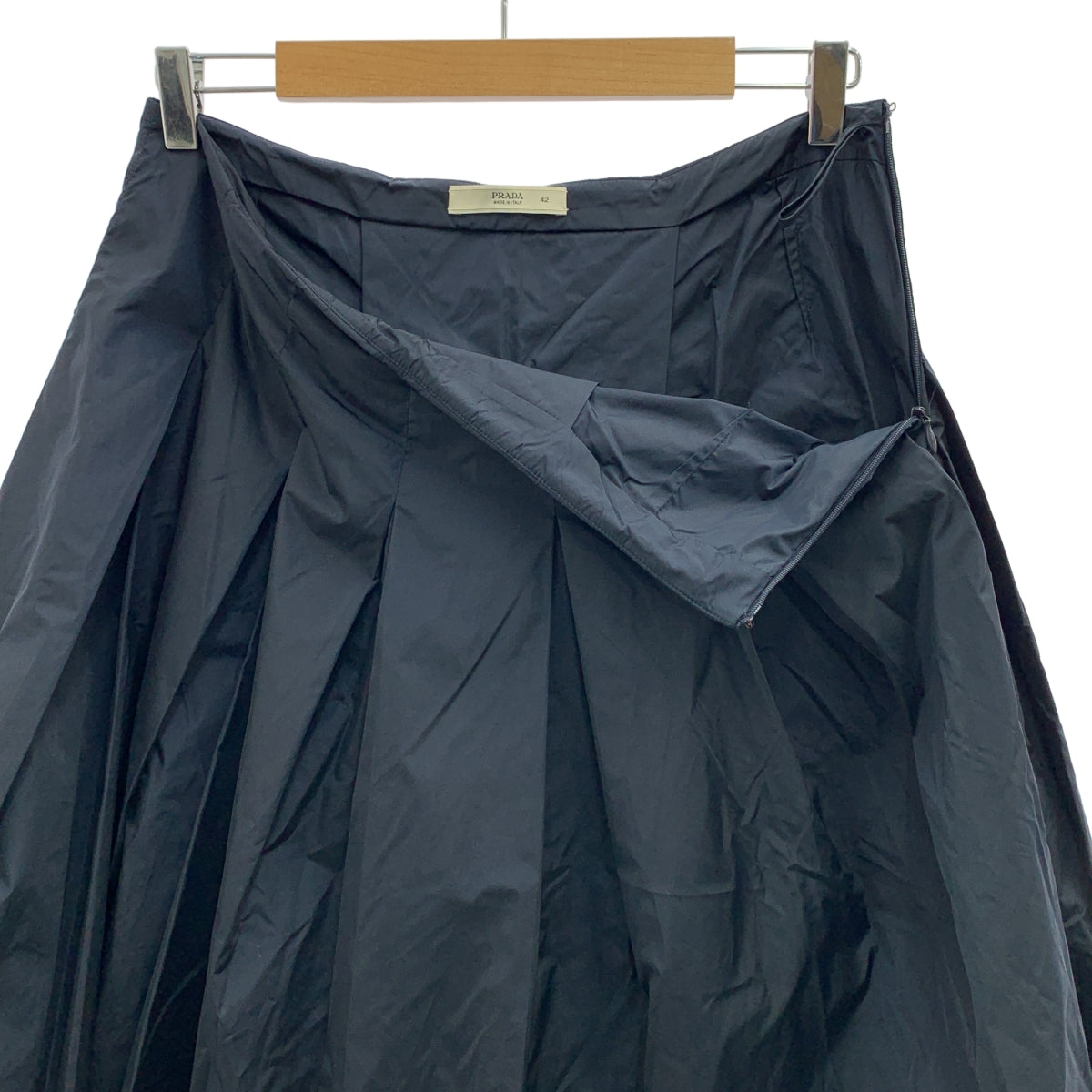 PRADA / プラダ | サイドジップ ボリューム スカート / 裏地付き | 42 | レディース