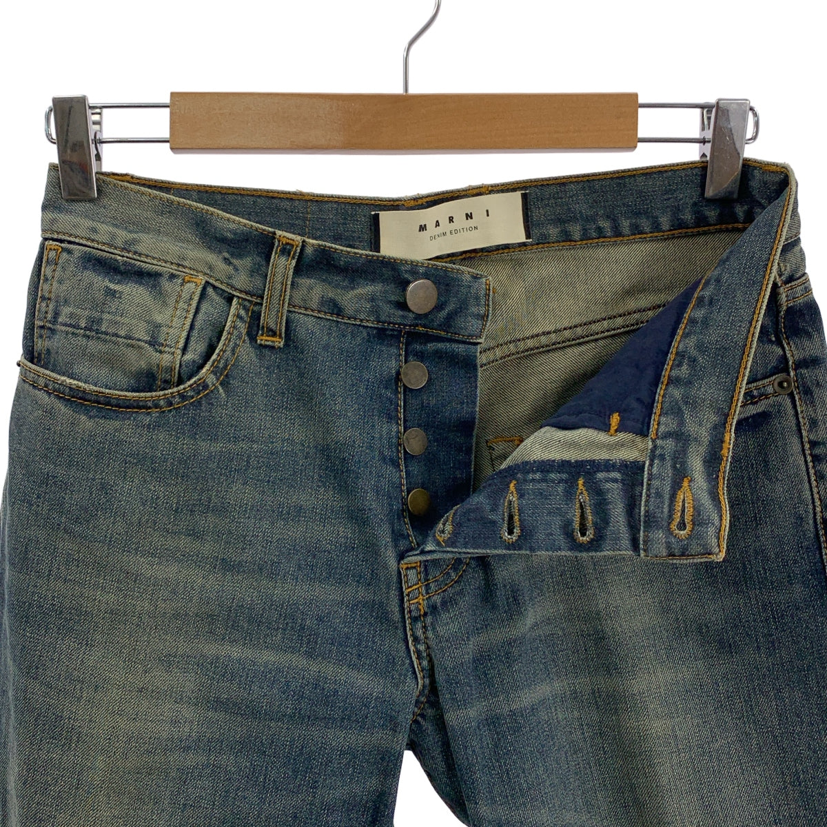 MARNI / マルニ | COMMESSA ダメージ加工 テーパード デニムパンツ | 30 | インディゴ | メンズ
