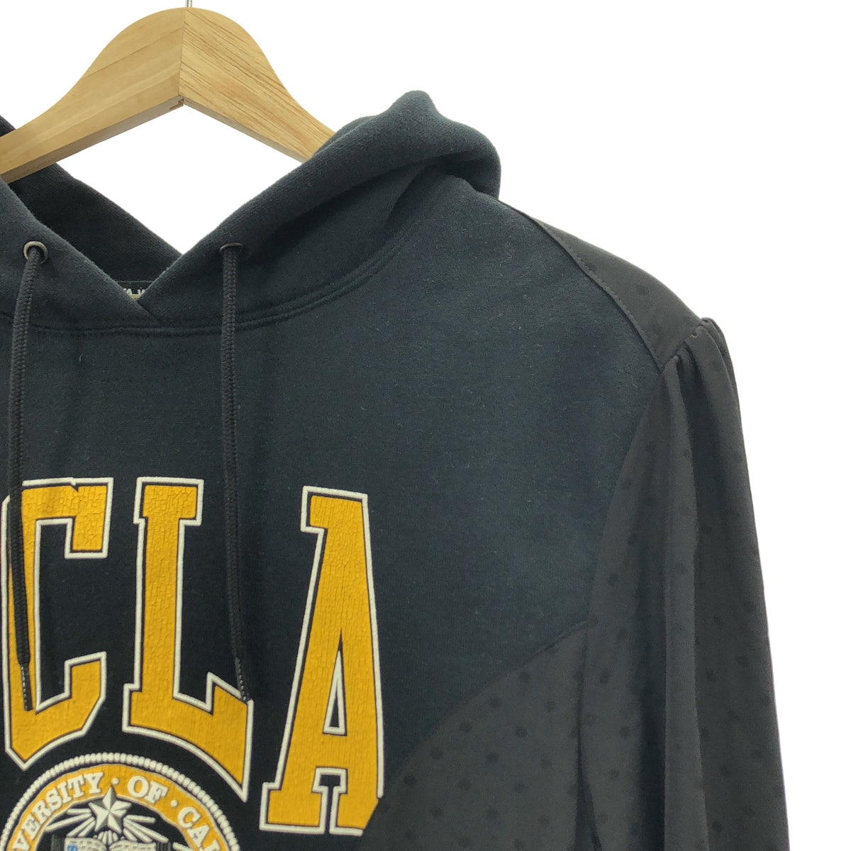 JUNYA WATANABE COMME des GARCONS / 준야와타나베 | 2019AW | RECONSTRUCTED HOODIE 재구성 도트 도킹 파커 원피스 | S |