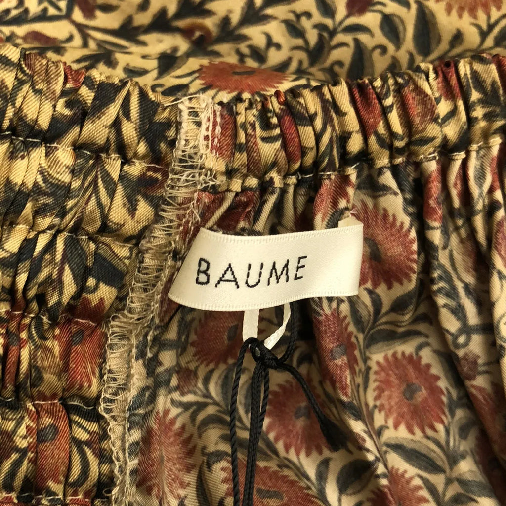 【美品】  BAUME / ボーメ | 総柄 レーヨン カットアウト ギャザー ワンピース | 36 | マルチカラー | レディース
