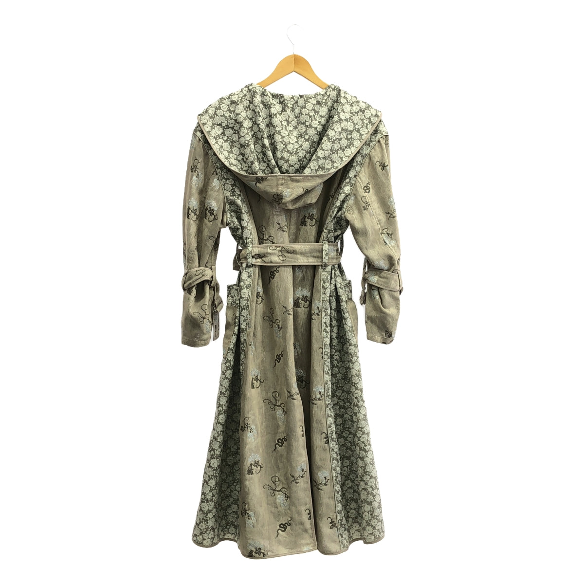 rurumu: / 縷縷夢兎るるむう | エンブロイダリー ベルテッド オーバー ガウンコート フーディ | F | ベージュ系 | レディース