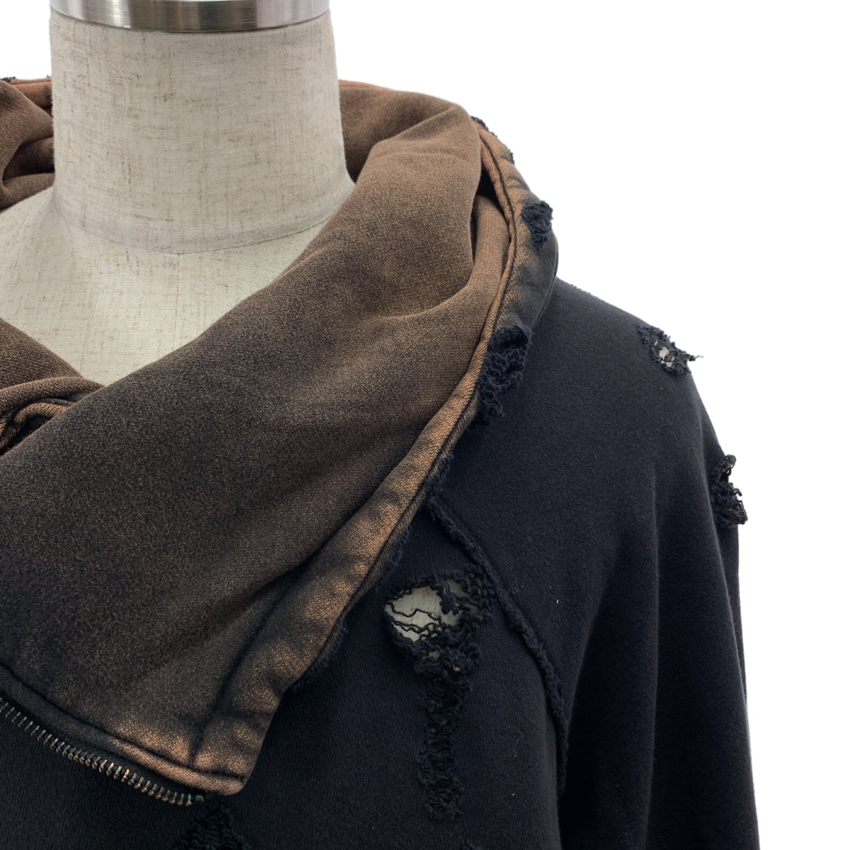 SUBLATIONS | 斜拉鍊破洞派克大衣 / 染色破洞連帽衛衣 | 尺寸 1 | 男款