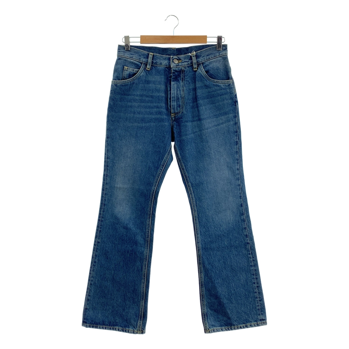 【美品】  Maison Margiela / メゾンマルジェラ | 2022SS | ウォッシュ加工 ジップフライ フレア デニム パンツ | 36 | インディゴ | レディース