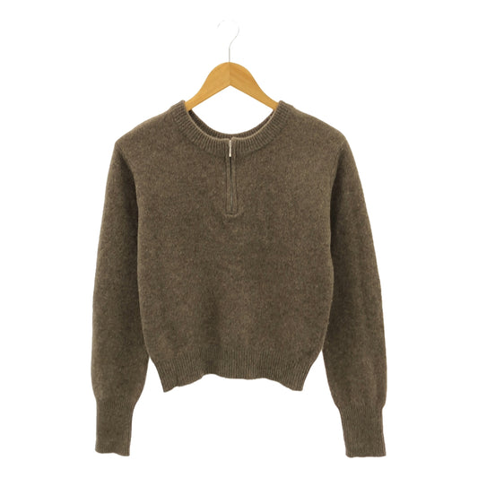 CLANE / クラネ | 2023AW | W FACE HALF ZIP YAK KNIT TOPS ダブルフェイス ハーフジップ ニット | 1 | ブラウン | レディース