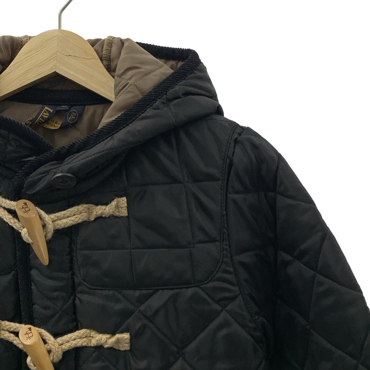 LAVENHAM / ラベンハム | キルティング ダッフルコート フーディ | 36 | ブラック | レディース