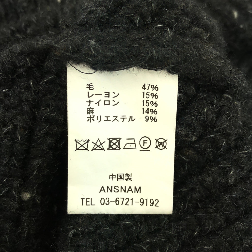 ANSNAM / アンスナム | 2022AW | Riverrun / クルーネック バイアスニット | 04 | ブラック系 | メンズ