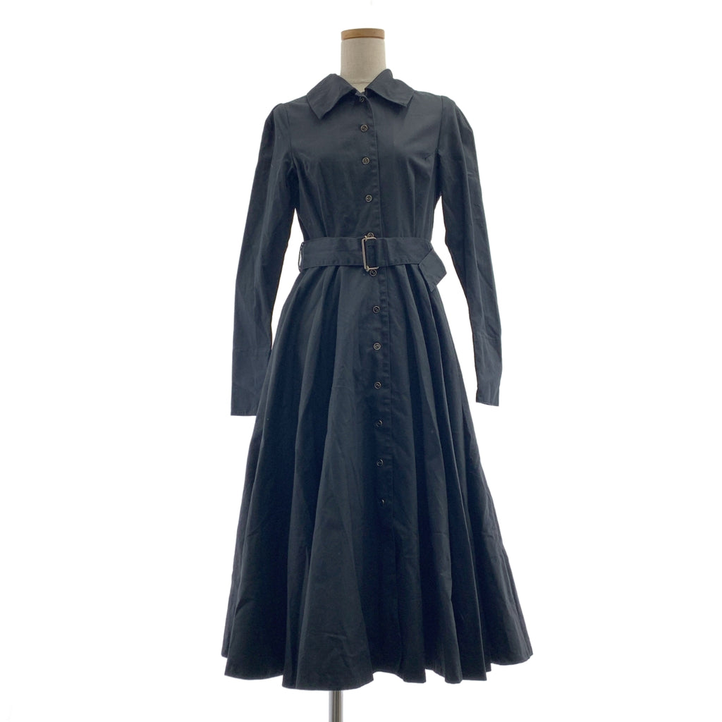 foufou | THE DRESS 繫帶襯衫裙 | 0 號 | 黑色 | 女裝