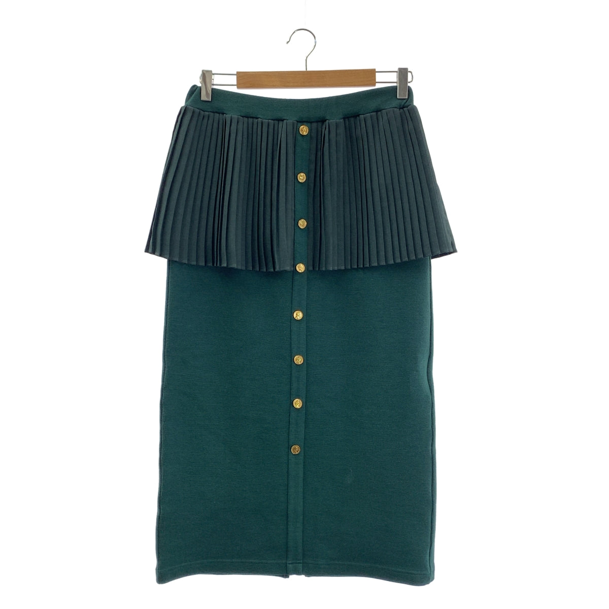 MUVEIL / 뮤베일 | 페프람 니트 스커트 | 38 | 그린 | 여성