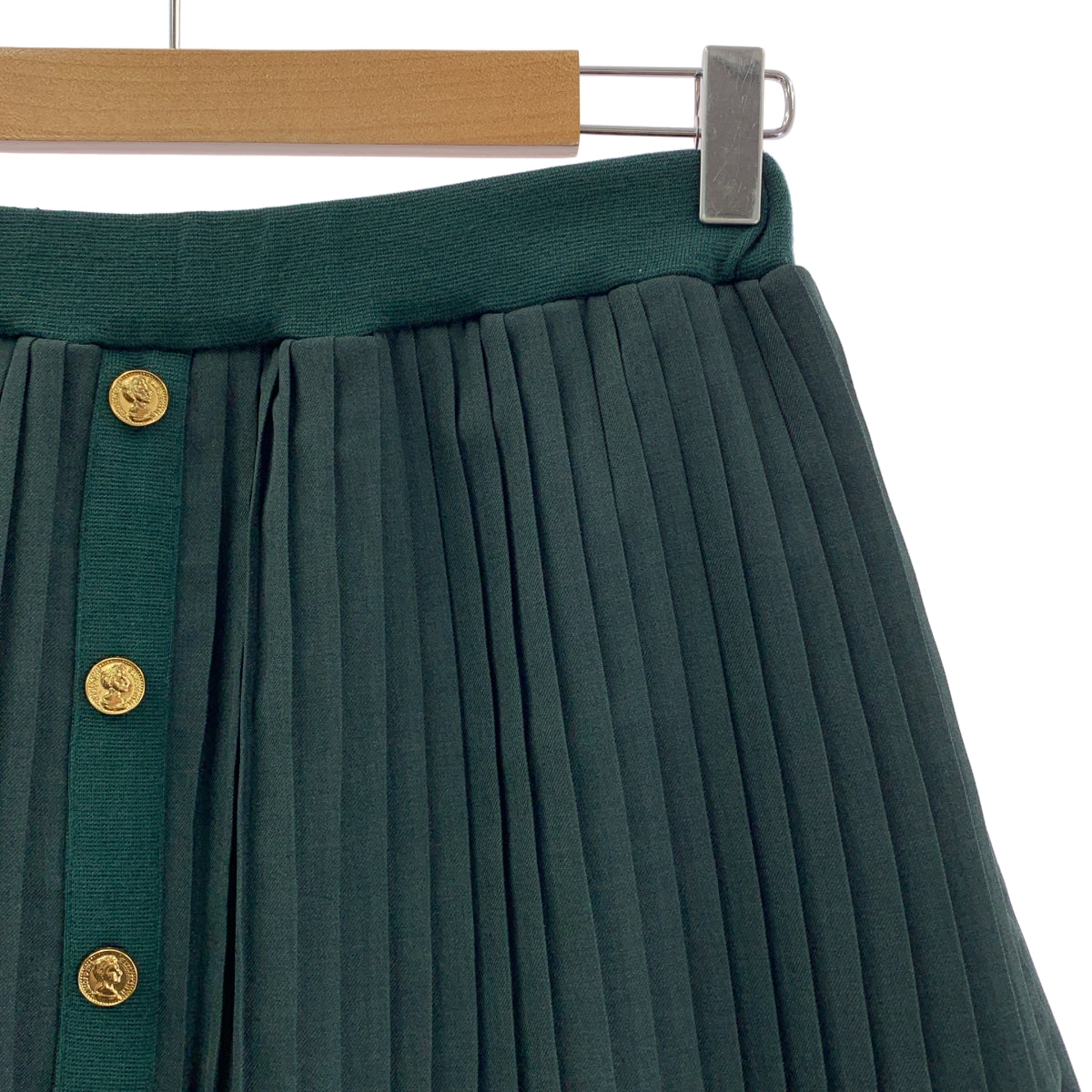 MUVEIL / 뮤베일 | 페프람 니트 스커트 | 38 | 그린 | 여성