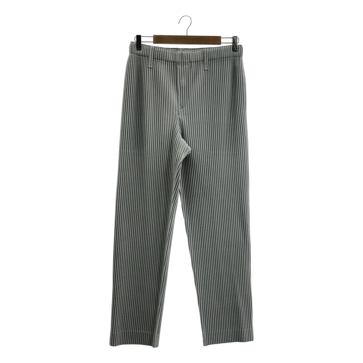 [近乎全新] HOMME PLISSE ISSEY MIYAKE | 基本款 | 褶皺鬆緊腰休閒褲 | 3 碼 | 淺灰色 | 男款