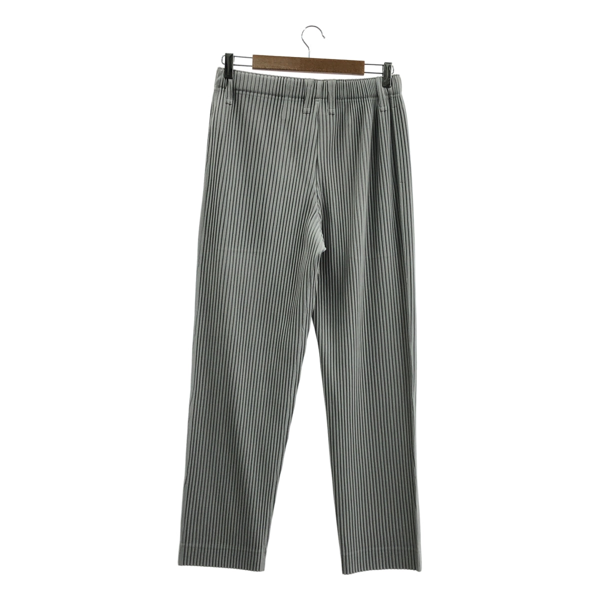 [近乎全新] HOMME PLISSE ISSEY MIYAKE | 基本款 | 褶皺鬆緊腰休閒褲 | 3 碼 | 淺灰色 | 男款
