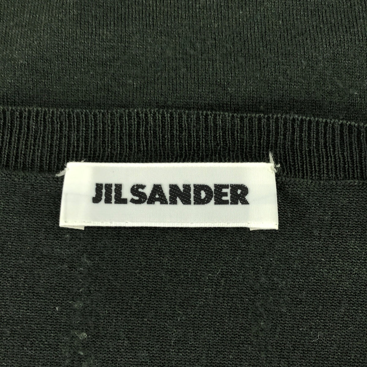 JIL SANDER / ジルサンダー | ウール パネル切替 ハイゲージ クルーネックニット | 38 | オリーブ | レディース