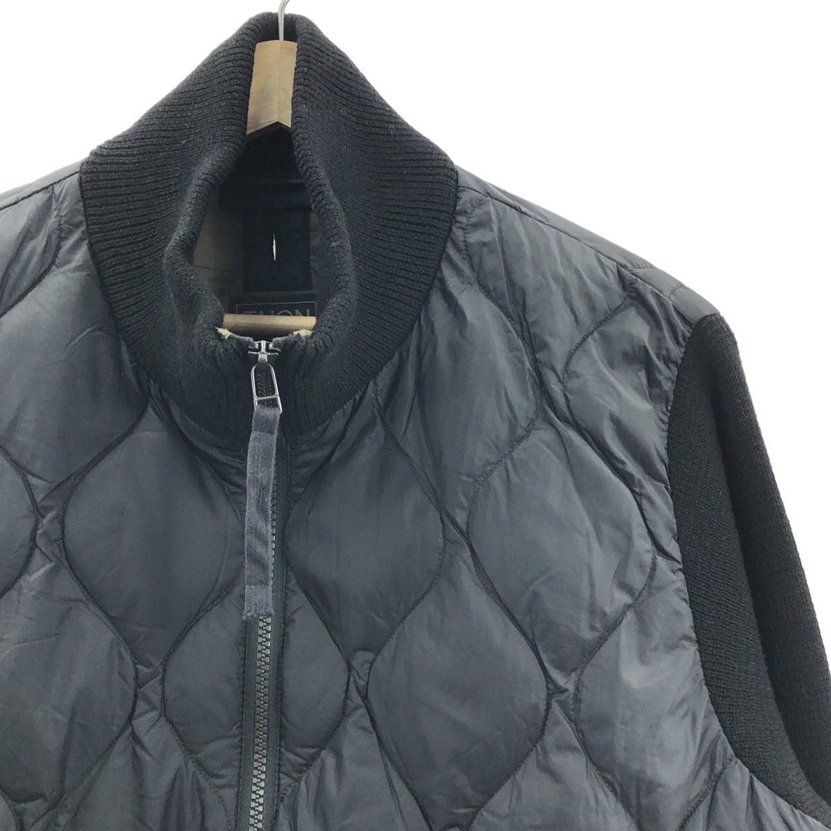 TAION | 針織袖絎縫尼龍羽絨外套 | L碼 | 黑色 | 男款