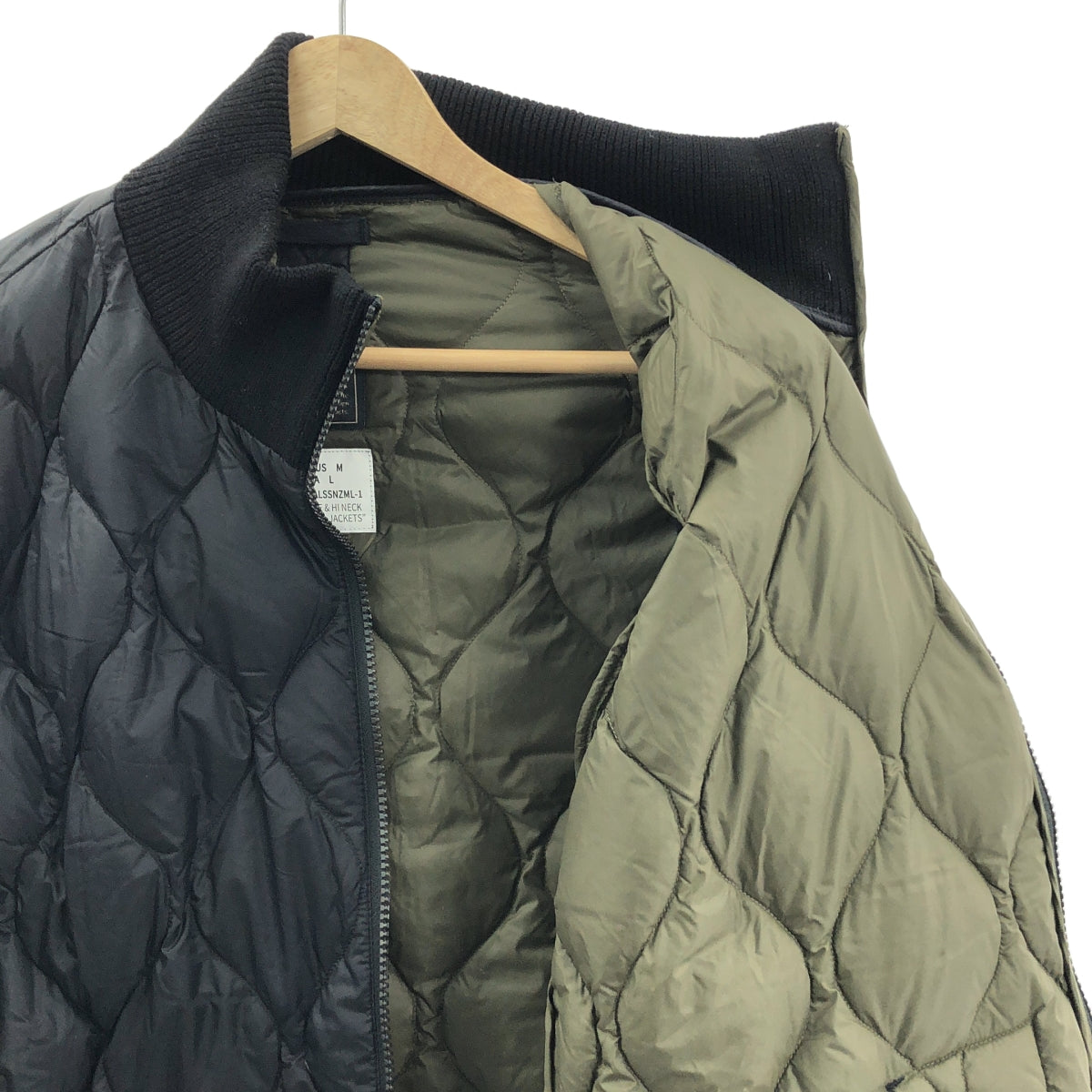 TAION | 針織袖絎縫尼龍羽絨外套 | L碼 | 黑色 | 男款