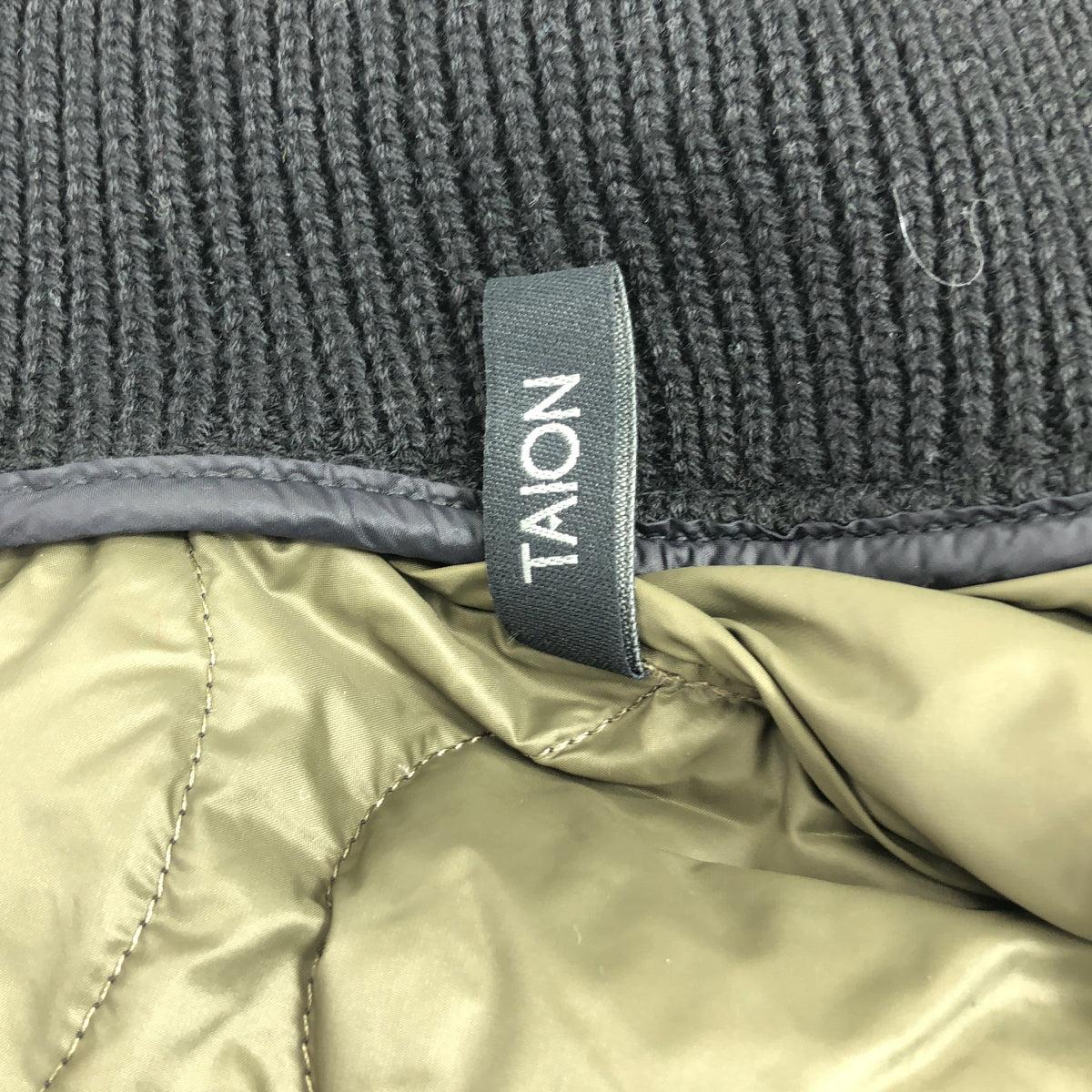 TAION / タイオン | ニットスリーブ キルティング ナイロン ダウンジャケット | L | ブラック | メンズ