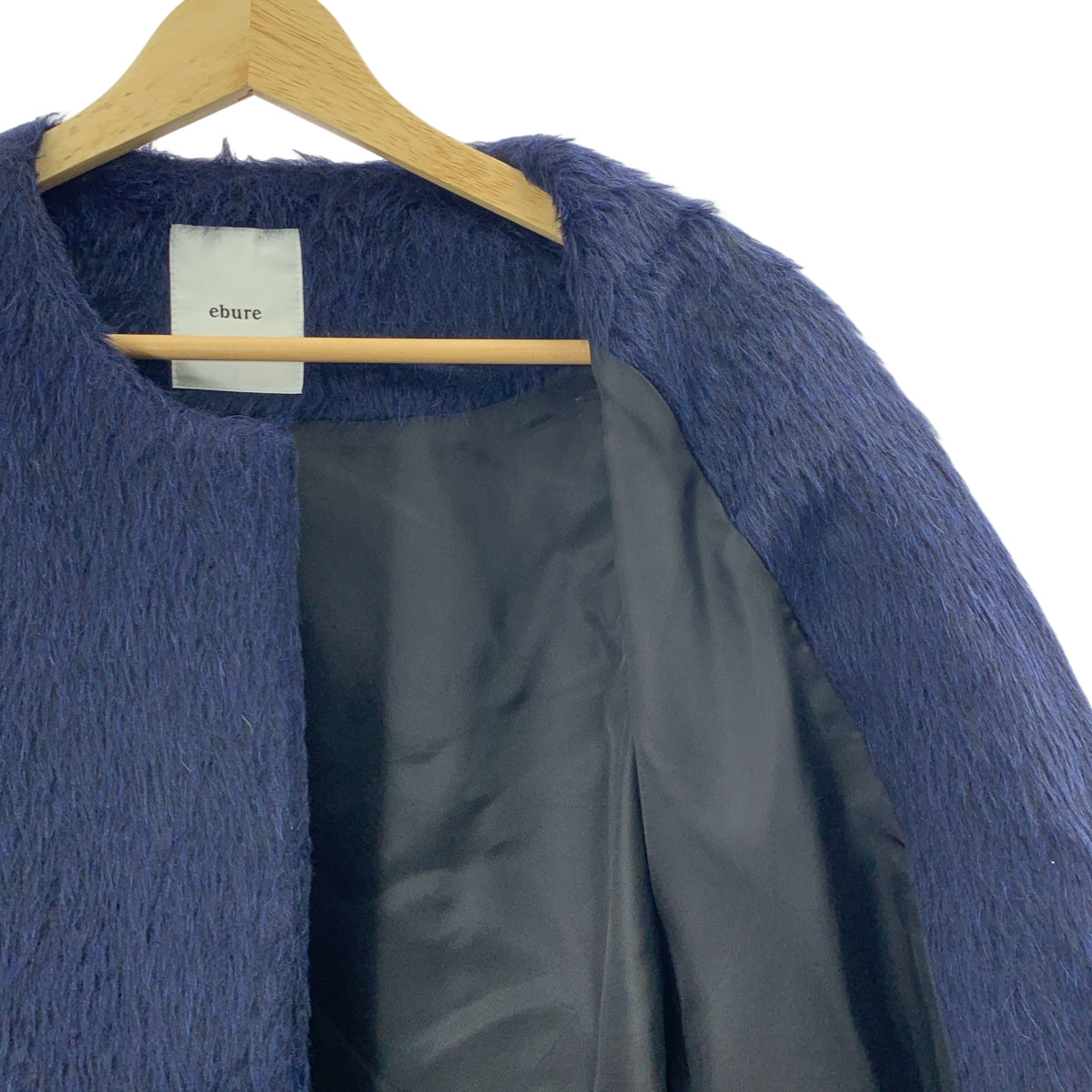 ebure | 羊駝毛混紡無領長毛外套 | 36碼 |