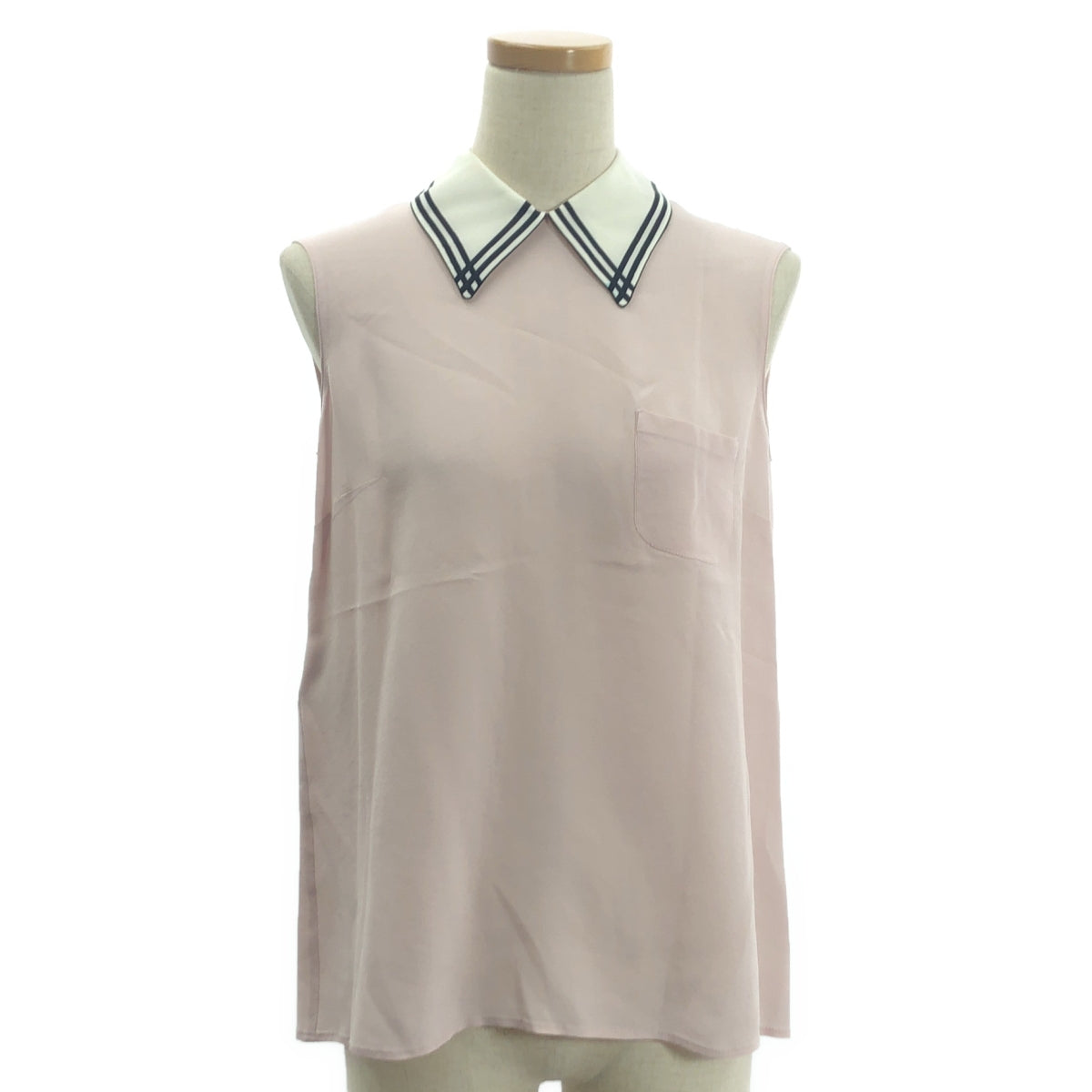 miu miu / ミュウミュウ | バックボタン ノースリーブシャツ | 40 | ライトピンク | レディース