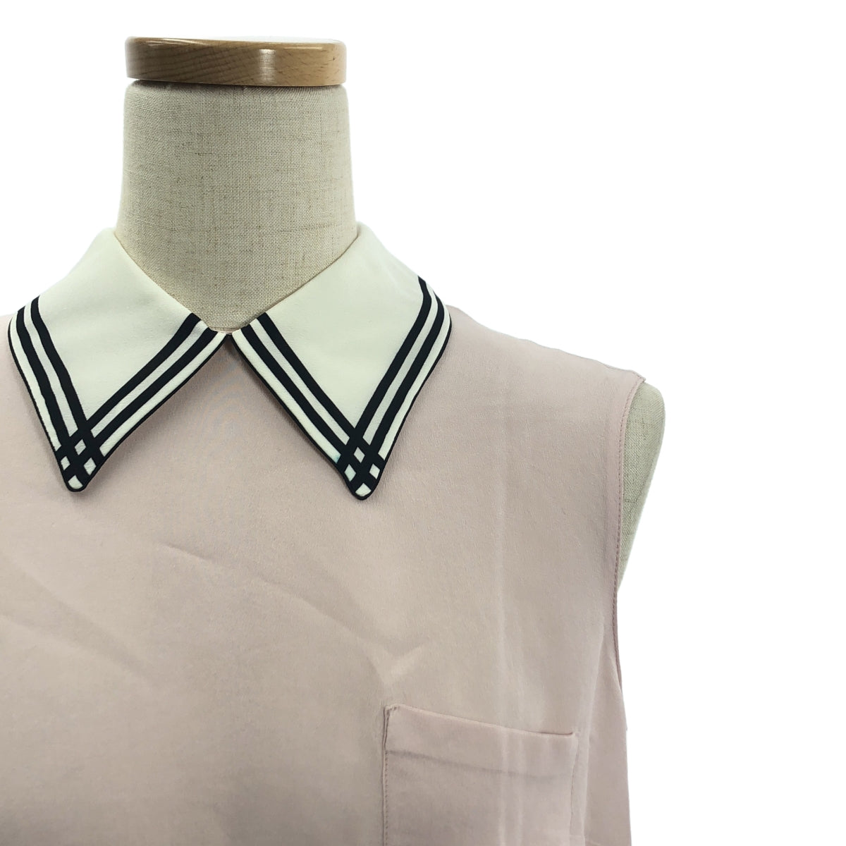 miu miu / ミュウミュウ | バックボタン ノースリーブシャツ | 40 | ライトピンク | レディース