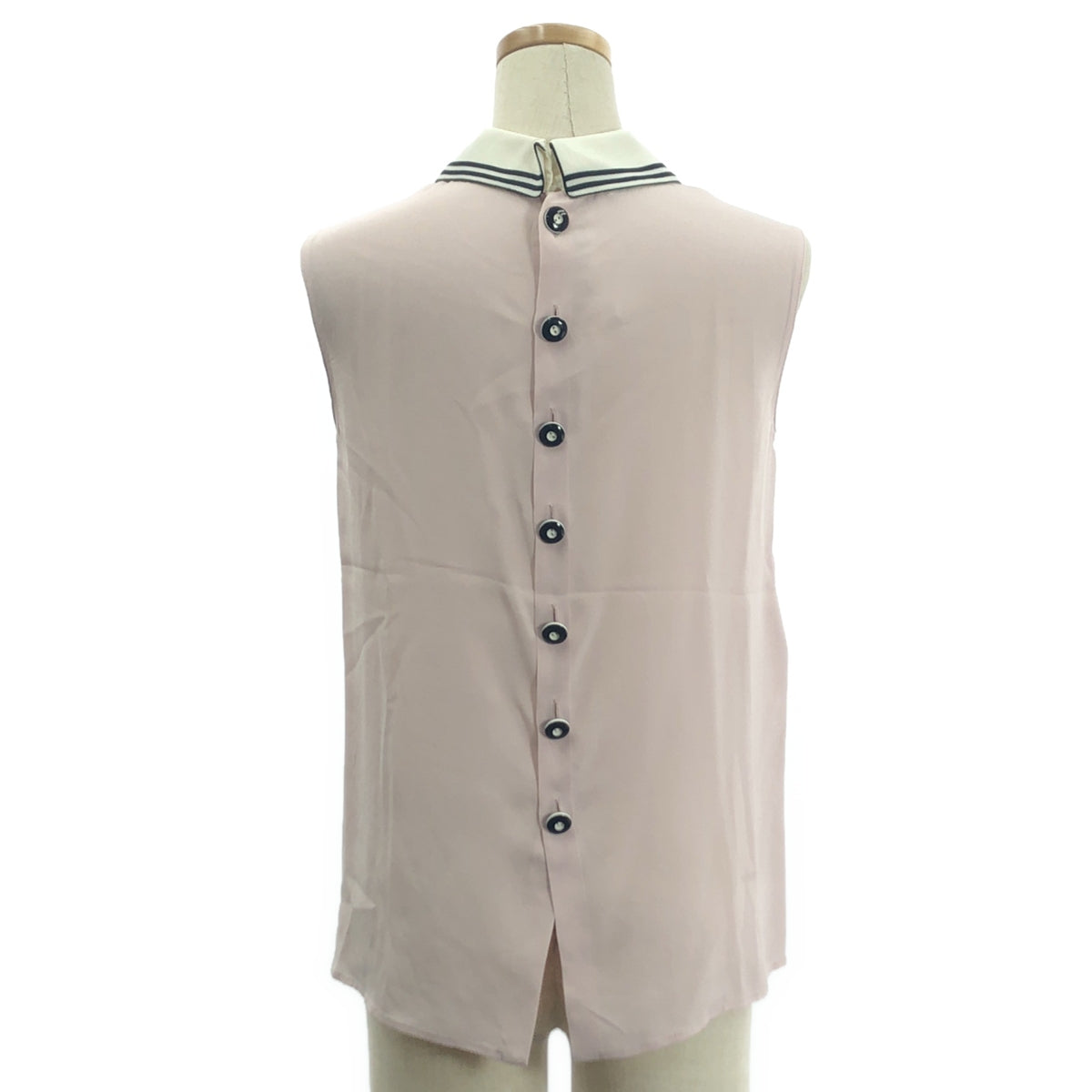 miu miu / ミュウミュウ | バックボタン ノースリーブシャツ | 40 | ライトピンク | レディース