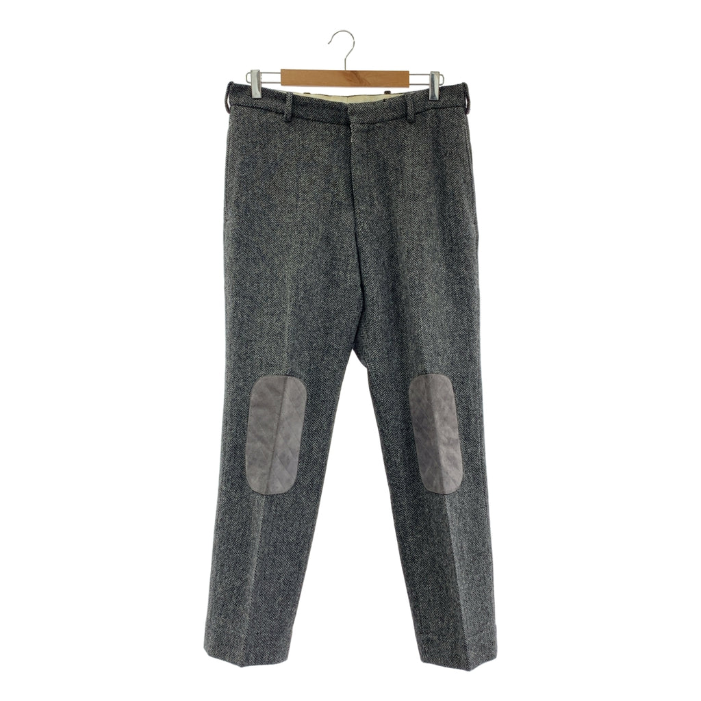 湯姆布朗 (THOM BROWNE) | 羊毛人字紋粗花呢休閒褲，配皮革膝蓋貼片 | 1 碼 | 男士