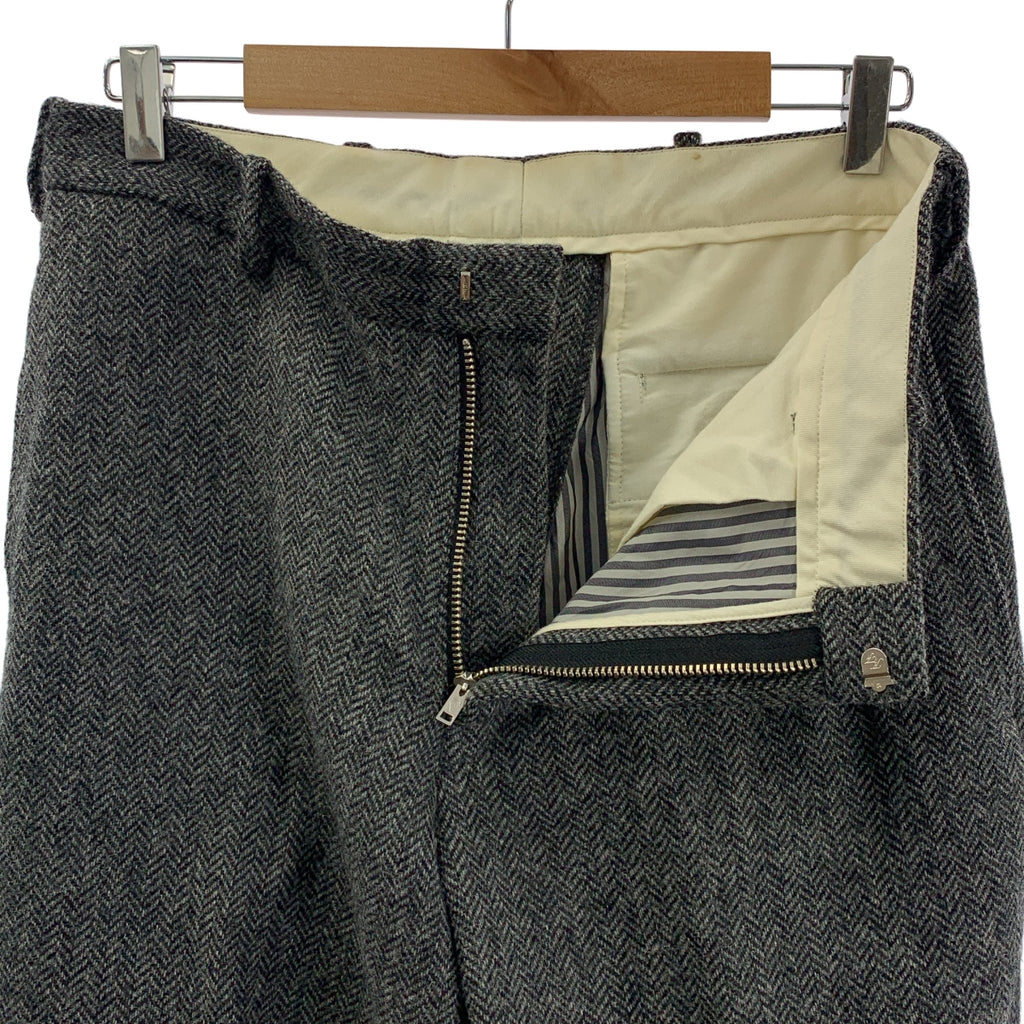 湯姆布朗 (THOM BROWNE) | 羊毛人字紋粗花呢休閒褲，配皮革膝蓋貼片 | 1 碼 | 男士